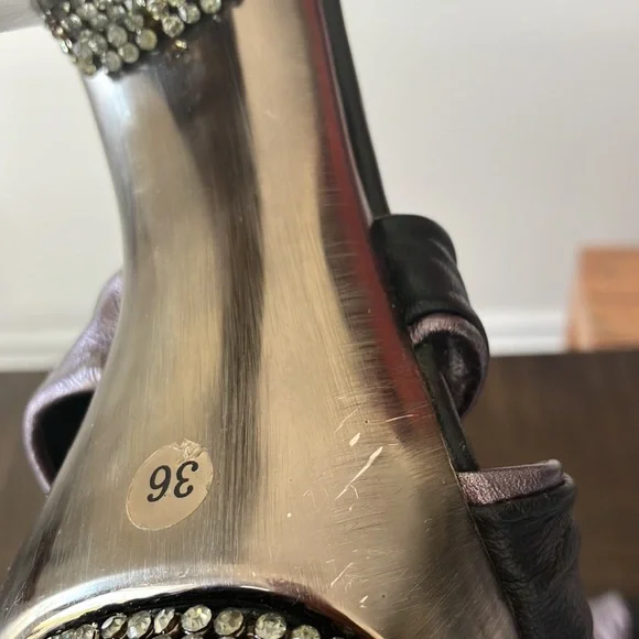 Tony Keuylian Retro hot LA Glam Heels Retro Trendy Bling Platform Sz 6 narrow - Picture 11 of 17